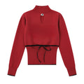 Retro Red Slim-Fit Openwork Sweater